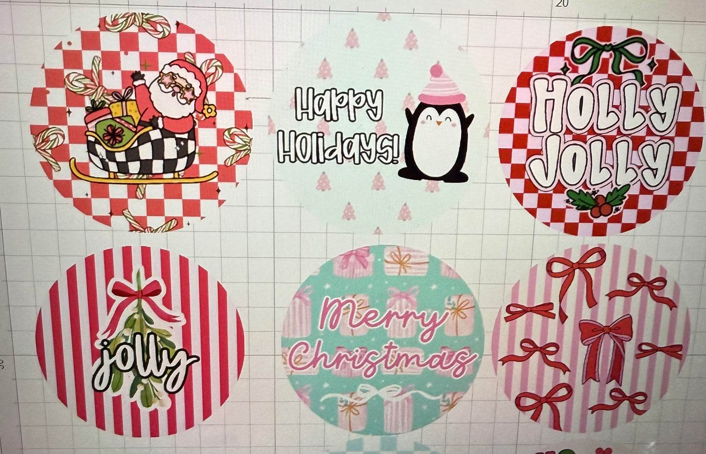 Christmas Card stock - Cute-  2.5 Round