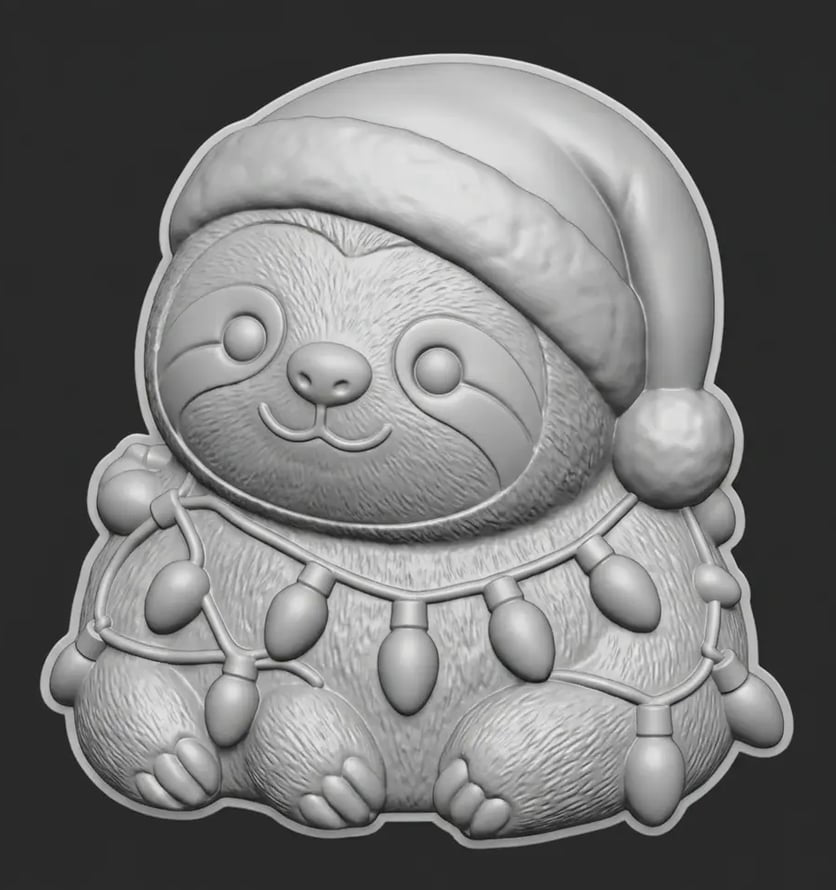 Bath Bomb Mold - Hybrid - Christmas Sloth