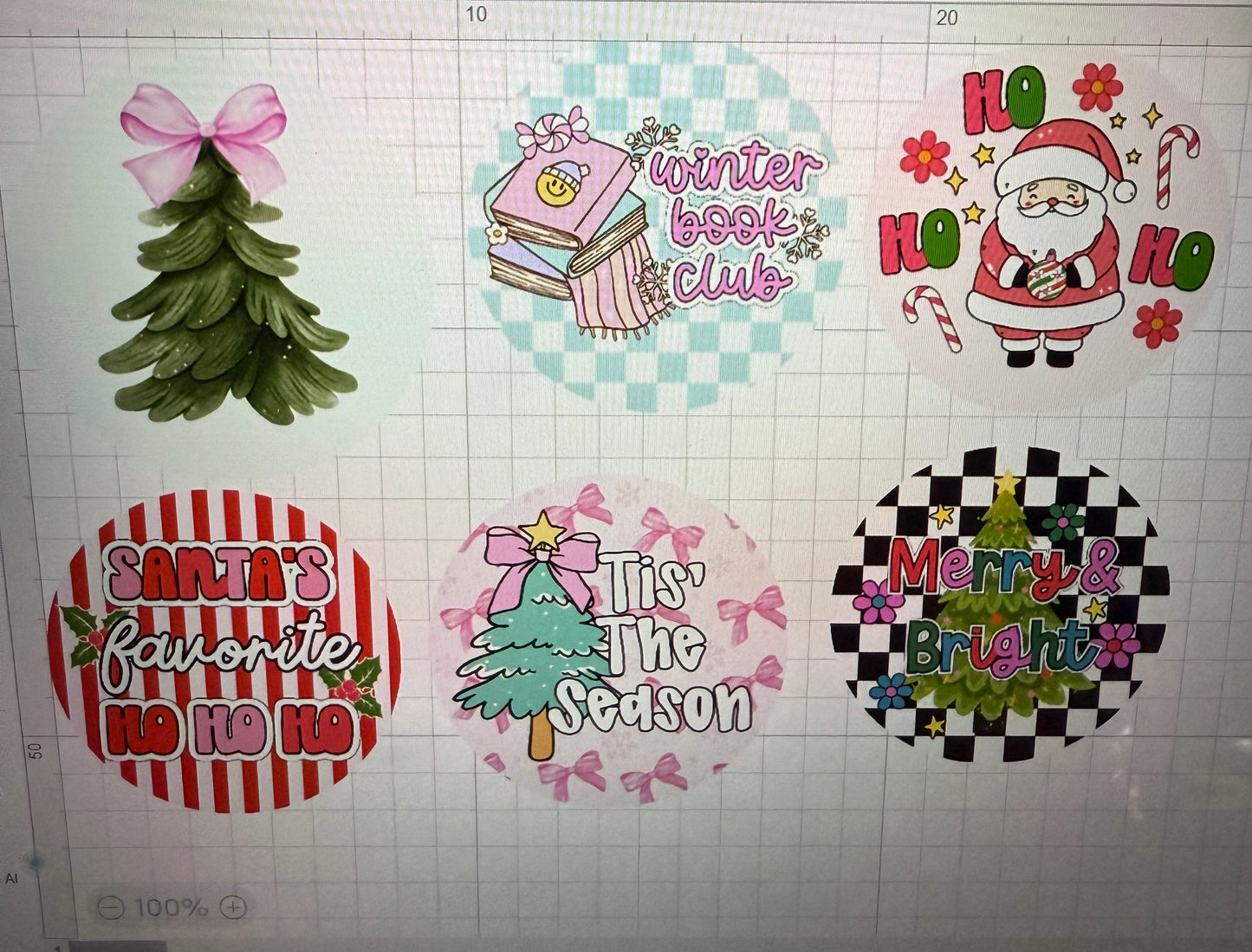 Christmas Card stock - Cute-  2.5 Round