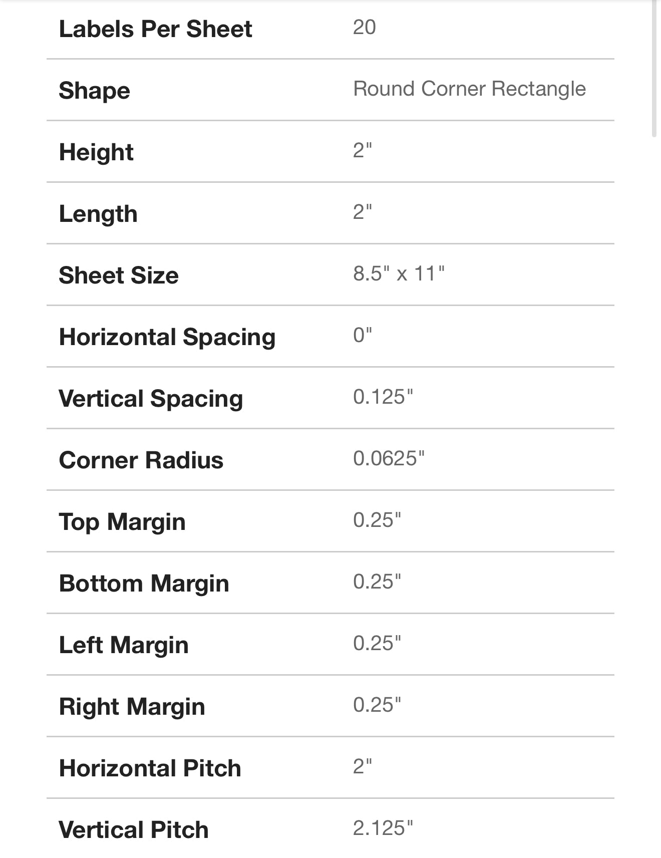 Online Labels 2” x 2” Square Matte