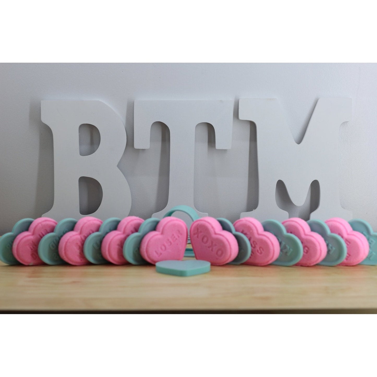 Conversation Hearts Bath Bomb Hand Mold