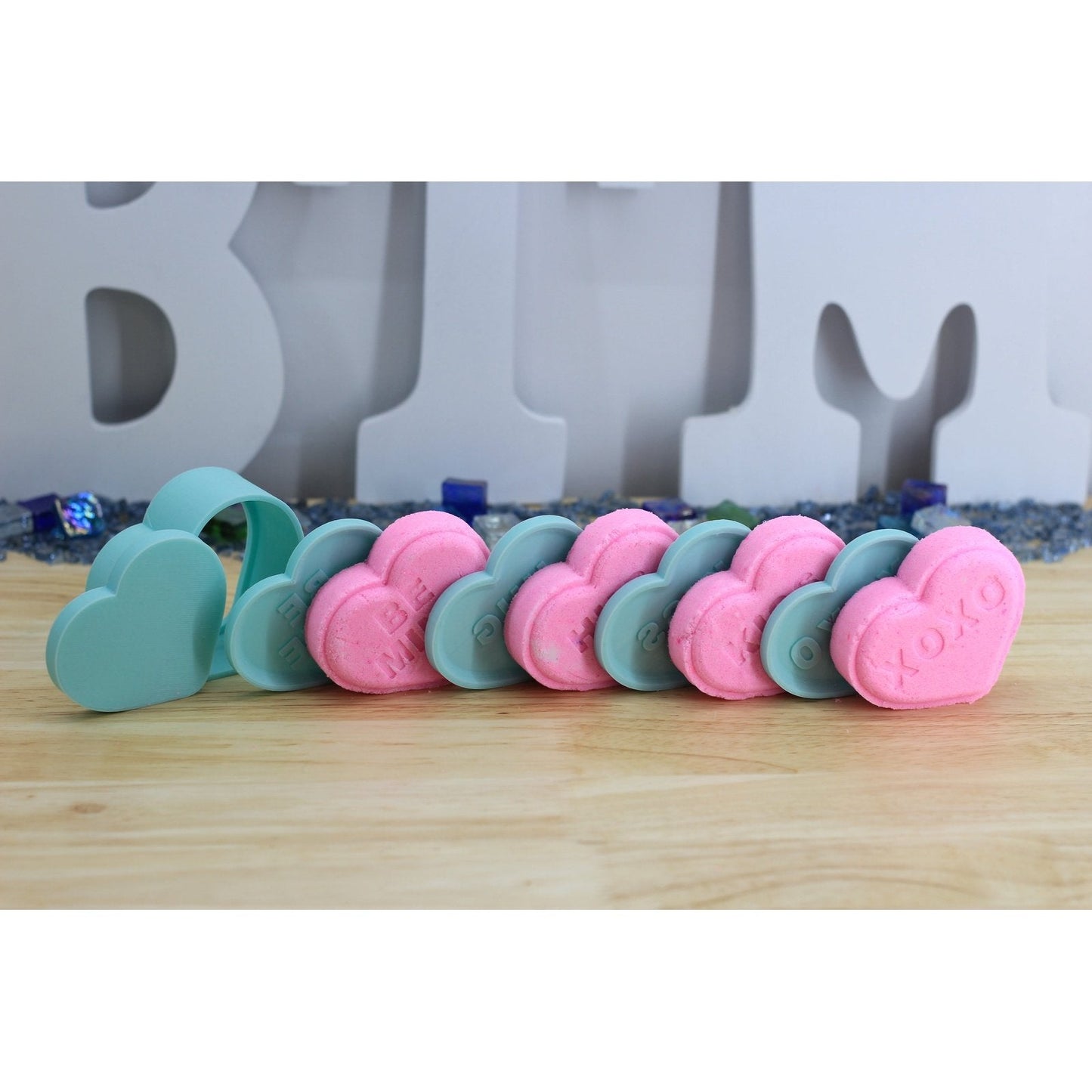 Conversation Hearts Bath Bomb Hand Mold