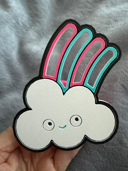 Rainbow Cloud - Car Freshener Refillable - 3D Printed - Vent Style