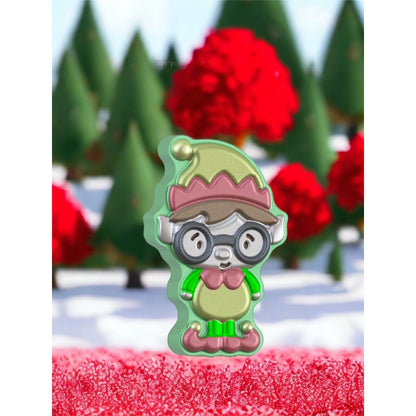 Elf with Glasses Bath Bomb Hand Mold 3Piece