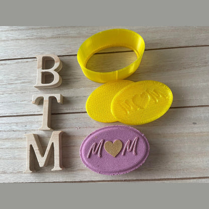 Oval Patterned Bath Bomb Hand Mold (Mom; Treble Clef / Music Symbol; Dollar Sign)