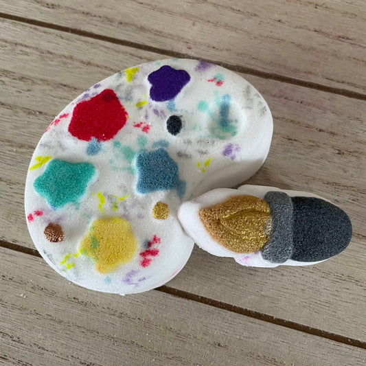 Paint Palette & Paint Brush Bath Bomb Hand Mold 3P