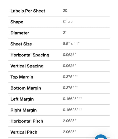 Online Labels 2” Circle Matte