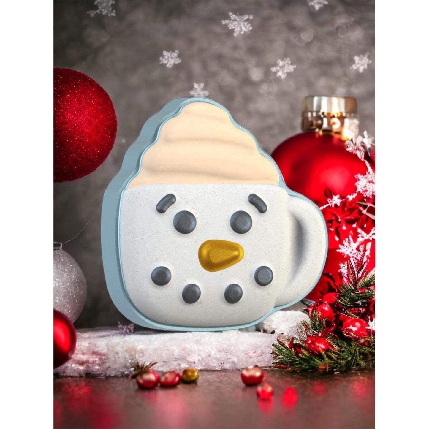 Snowman Mug Bath Bomb Hand Mold 3Piece