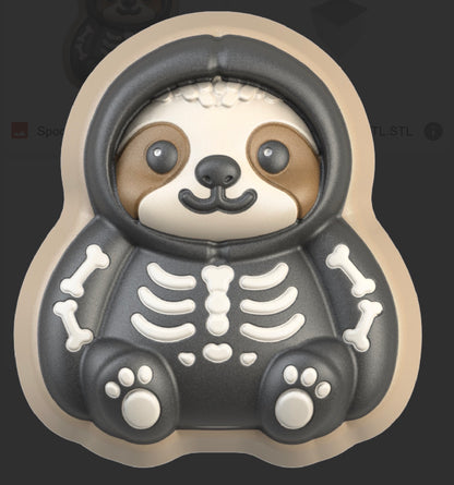 Spooky Sloth - Hybrid - Bath Bomb Mold