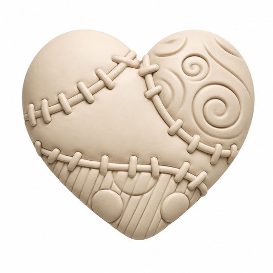 Patchwork Heart - Hybrid - Vacuum - Bath Bomb Mold