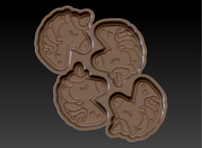 Heart Unicorn - Hybrid - Bath Bomb Mold