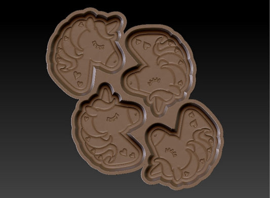 Heart Unicorn - Hybrid - Bath Bomb Mold