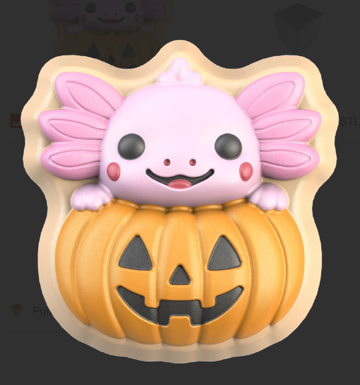 Pumpkin Axolotl - Hybrid - Bath Bomb Mold