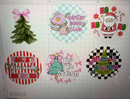 Christmas Card stock - Cute-  2.5 Round