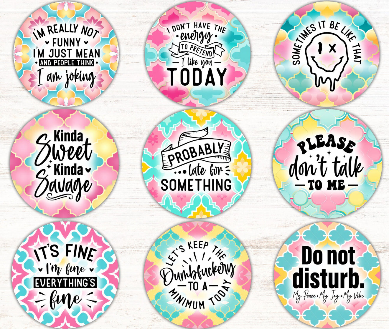 Sassy & Sarcastic - Cardstock 2.5”