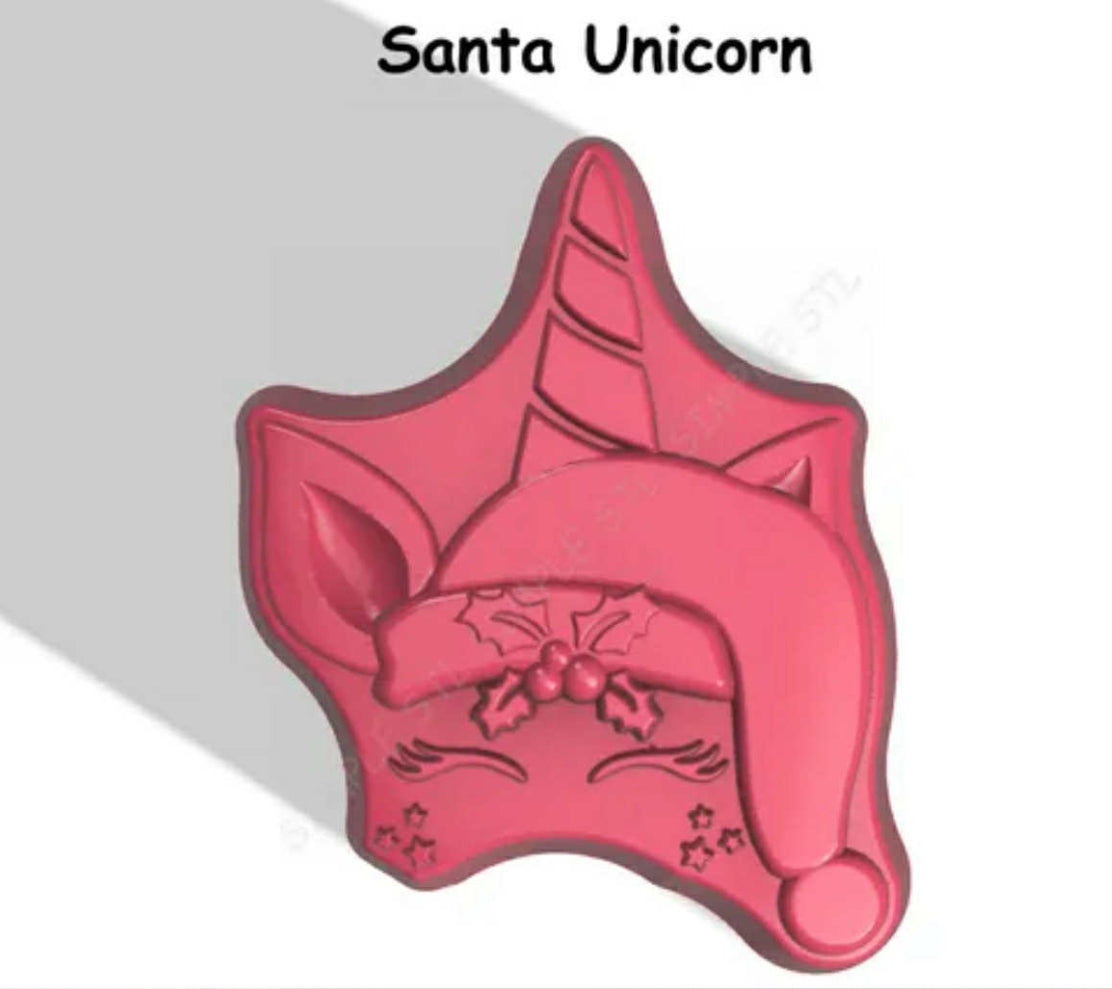 Santa Unicorn - Vacuum - Bath Bomb Mold