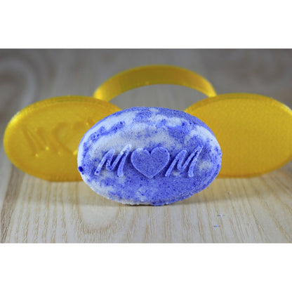 Oval Patterned Bath Bomb Hand Mold (Mom; Treble Clef / Music Symbol; Dollar Sign)