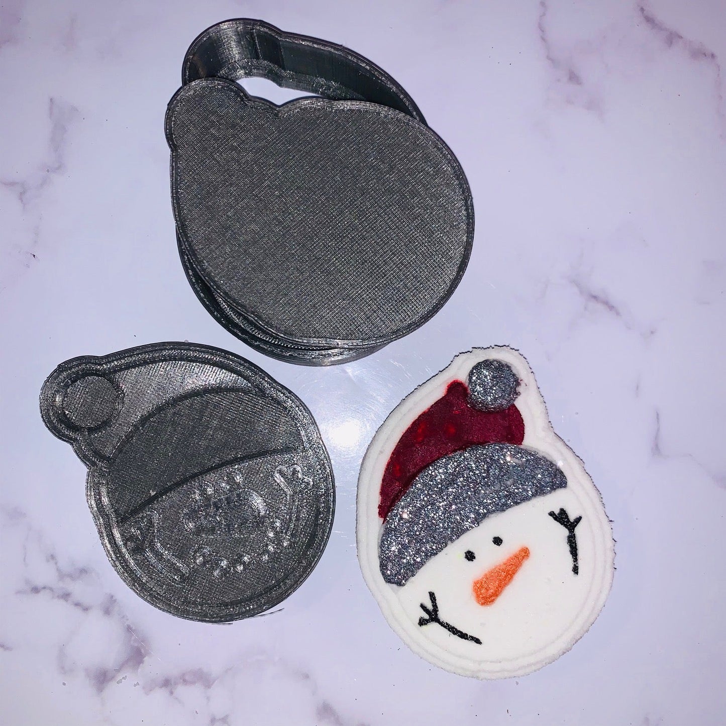 Snowman Face Bath Bomb Hand Mold