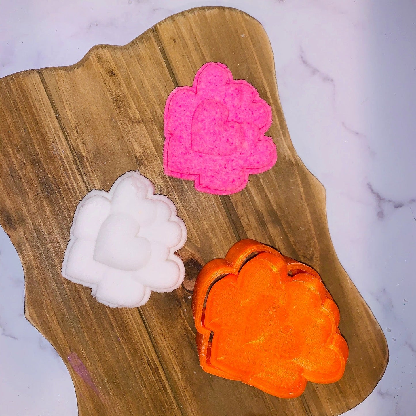 Stacked Hearts Bath Bomb Hand Mold