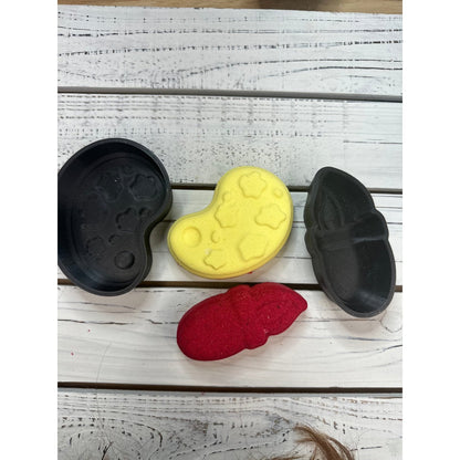 Paint Palette & Paint Brush Bath Bomb Hand Mold 3P